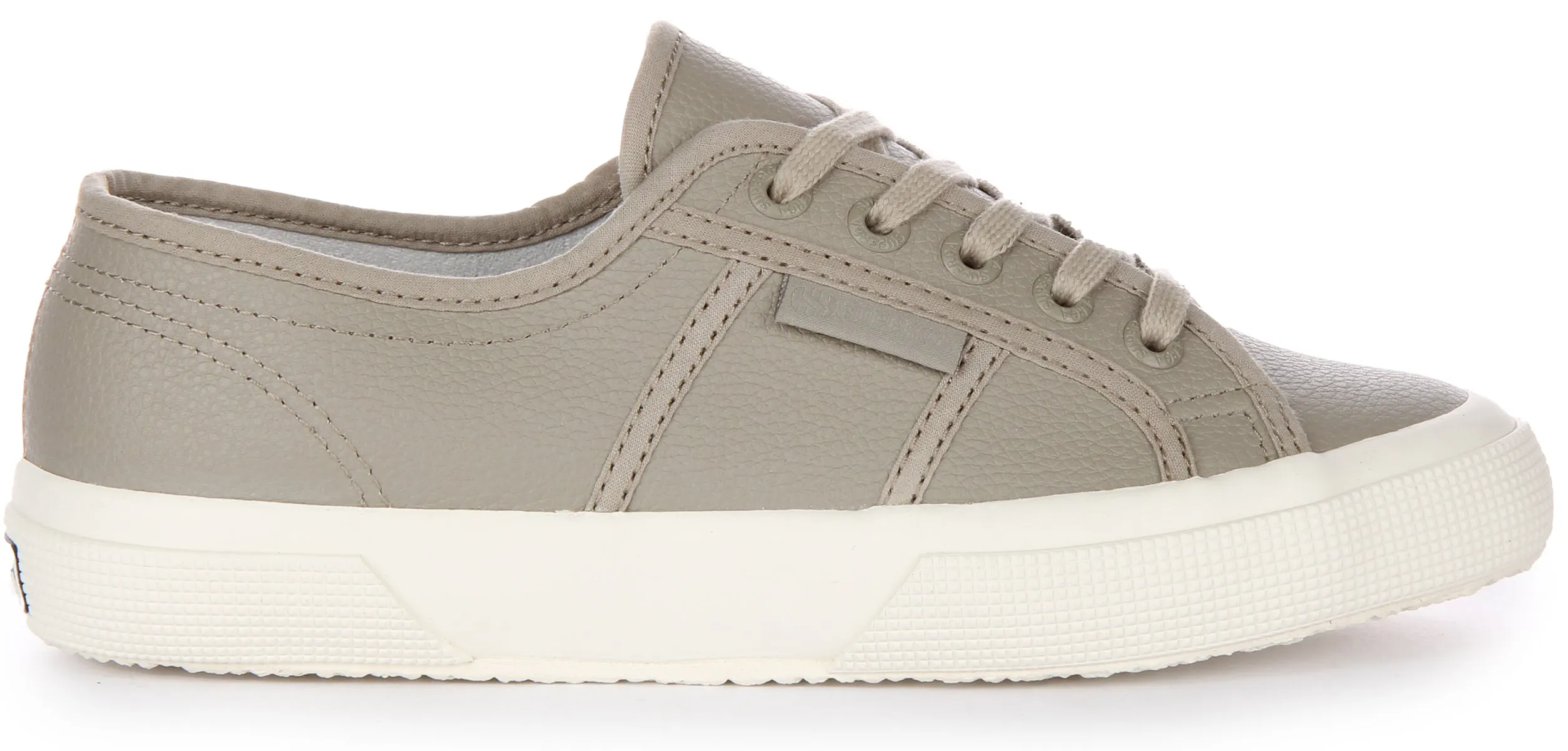 High Traction Superga 2750 Tumbled Leather In Grey For Unisex