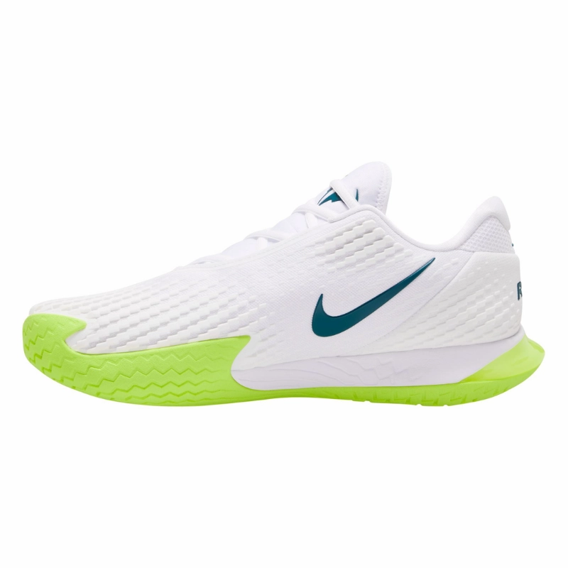 High - Function Nike Court Rafa Zoom Vapor Cage 4  Men Hard Court Tennis Shoes - White/Geode Teal-Volt