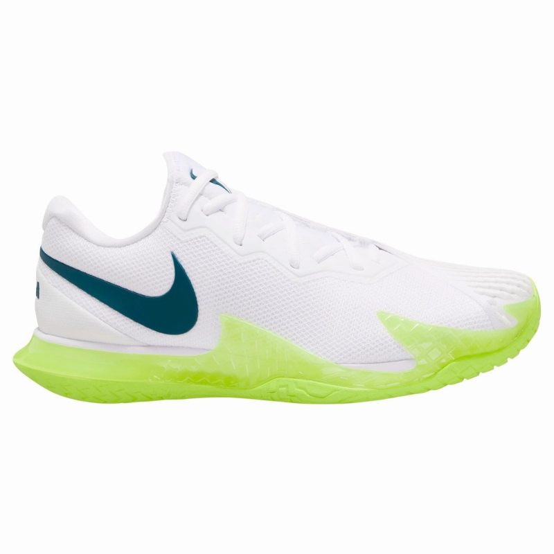 High - Function Nike Court Rafa Zoom Vapor Cage 4  Men Hard Court Tennis Shoes - White/Geode Teal-Volt