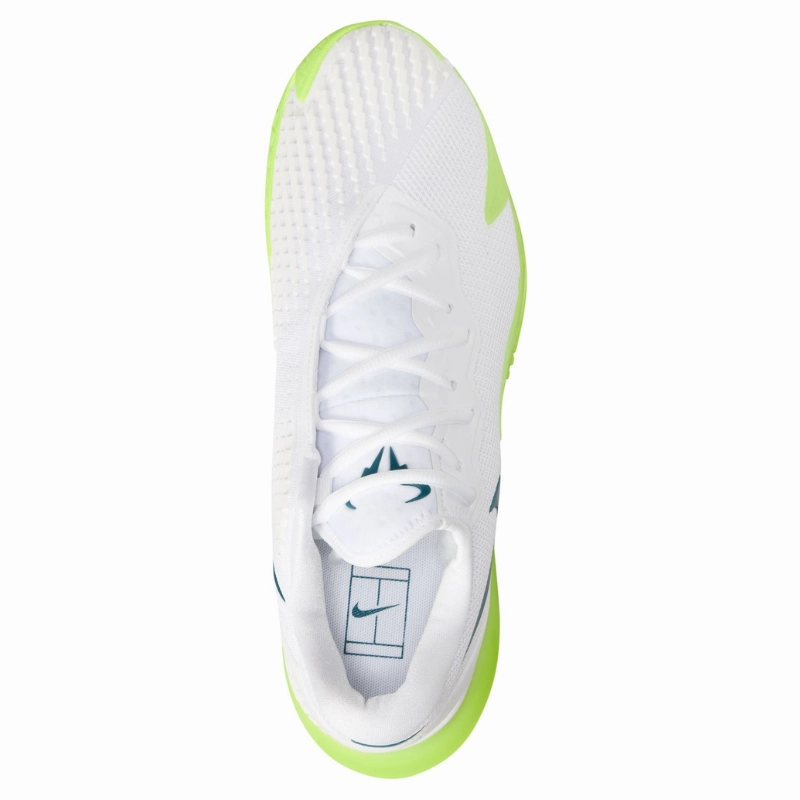 High - Function Nike Court Rafa Zoom Vapor Cage 4  Men Hard Court Tennis Shoes - White/Geode Teal-Volt