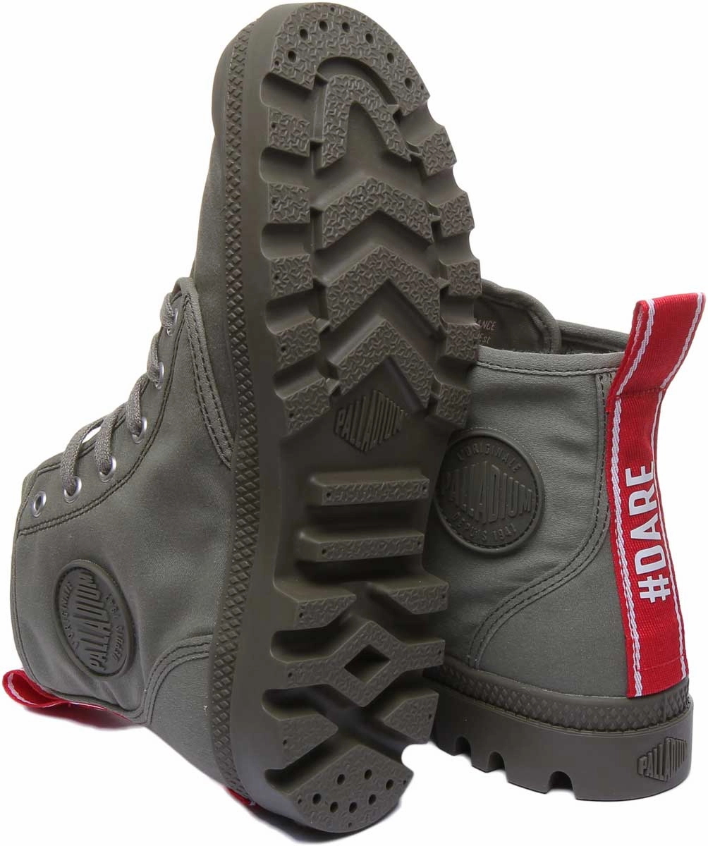 High-Quality Build Palladium Pampa Hi Dare In Olive