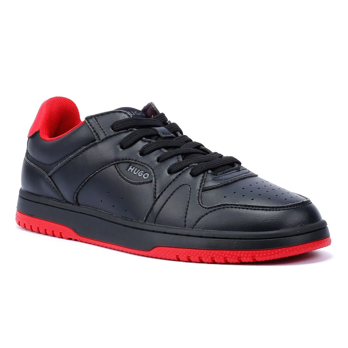 Hugo Hadrian Tennis Men's Black/Red Trainers Built Motion