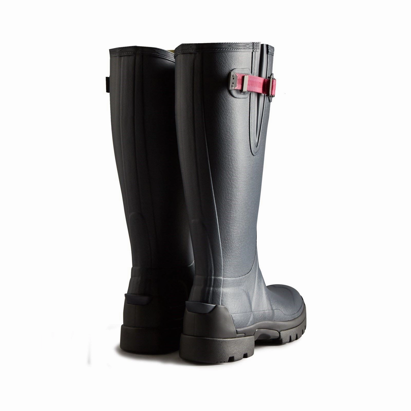 Hunter Balmoral Adjustable Rubber Women's Navy/Peppercorn Wellington Boots Wet Motion