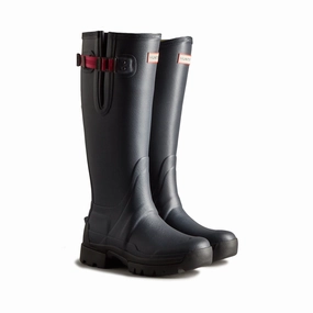 All Season Protection Hunter Balmoral Adjustable Rubber Women's Navy/Peppercorn Wellington Boots