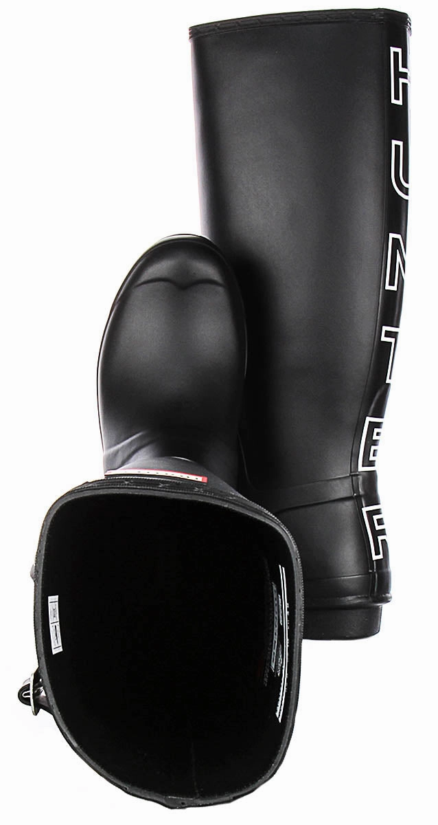 Hunter Orginal Tall Print In Black White For Women Grip Active