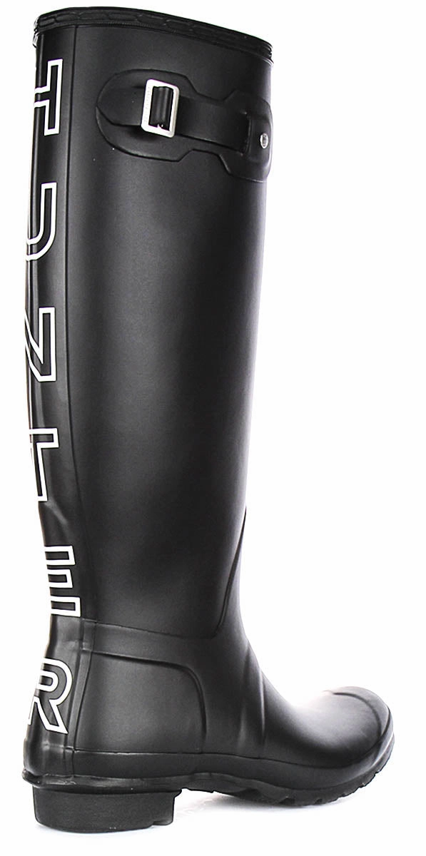Hunter Orginal Tall Print In Black White For Women Grip Active