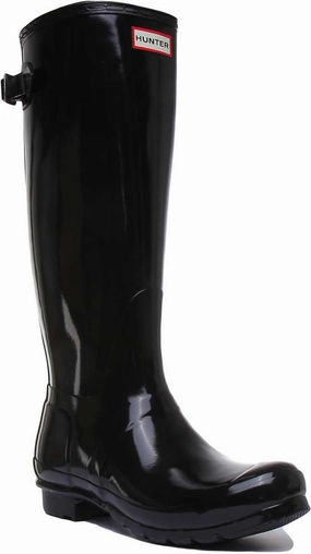 Hunter Original Back Adjustable Gloss In Black Quick Walking Style Weather Ready Gear