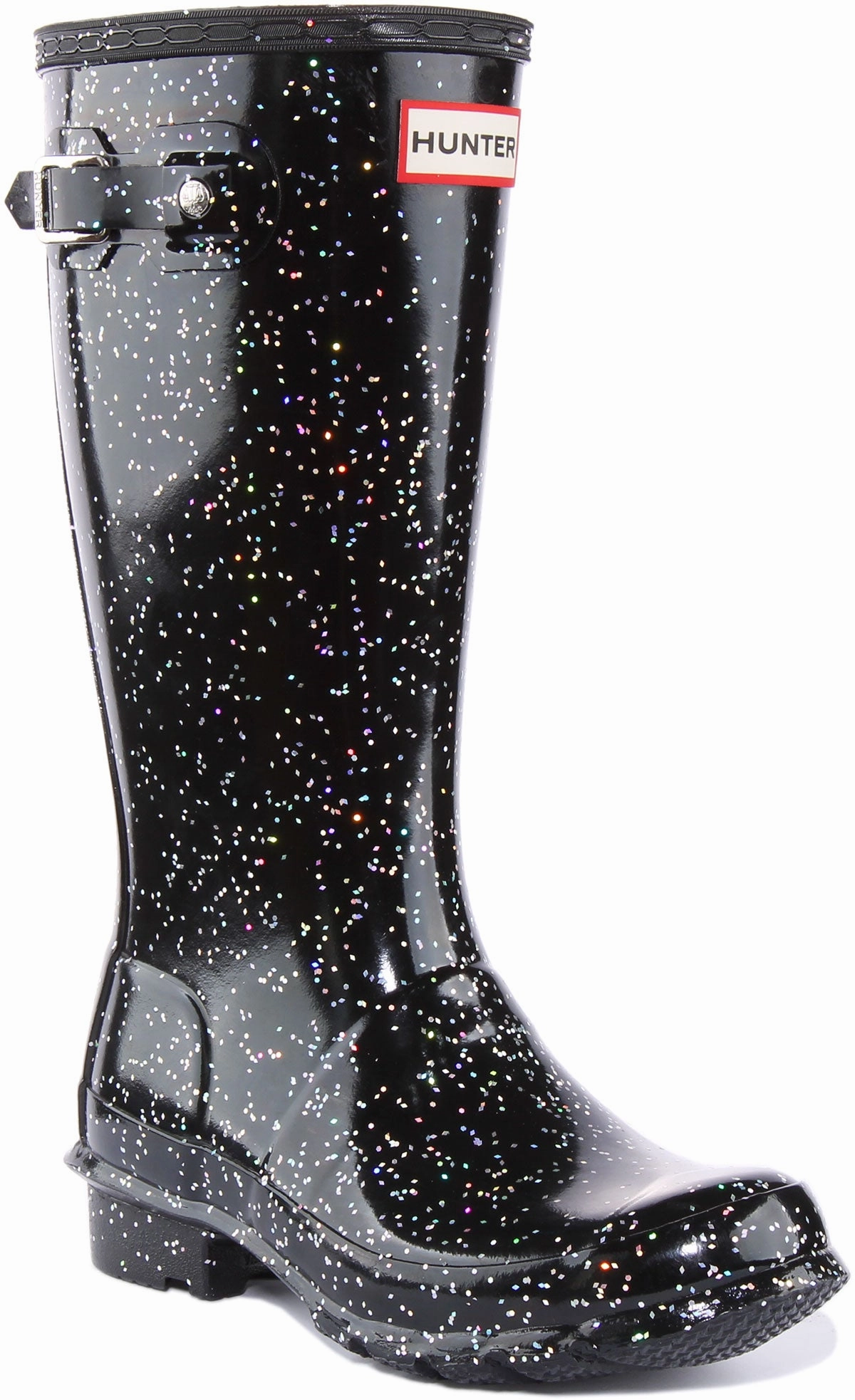 Hunter Original Giant Glitter In Black For Junior Slip Free Boots Daily Wear Boots