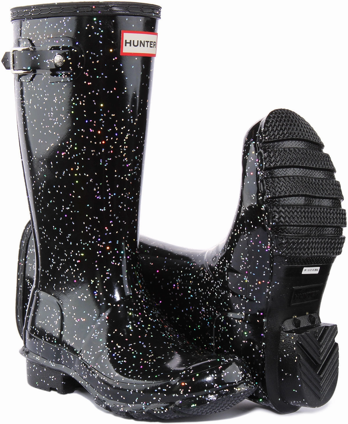 Hunter Original Giant Glitter In Black For Junior Outdoor Shield