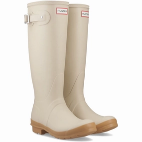 Fashionable Rainwear Quick Weather Fit Hunter Original Tall Boot Rubber Women's Gravel/Biscuit Wellington Boots