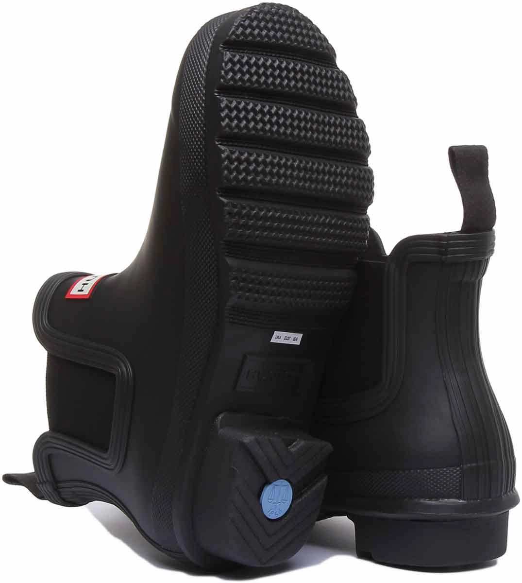 Hunter Original Womens Chelsea In Black Storm Grip Max