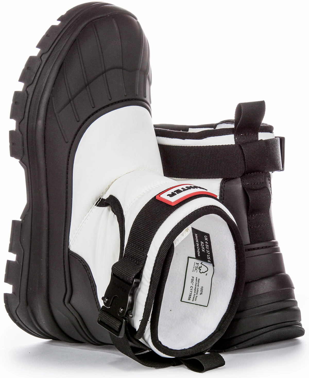 Hunter W Short Buckle In White Black For Women Quick Trek Max
