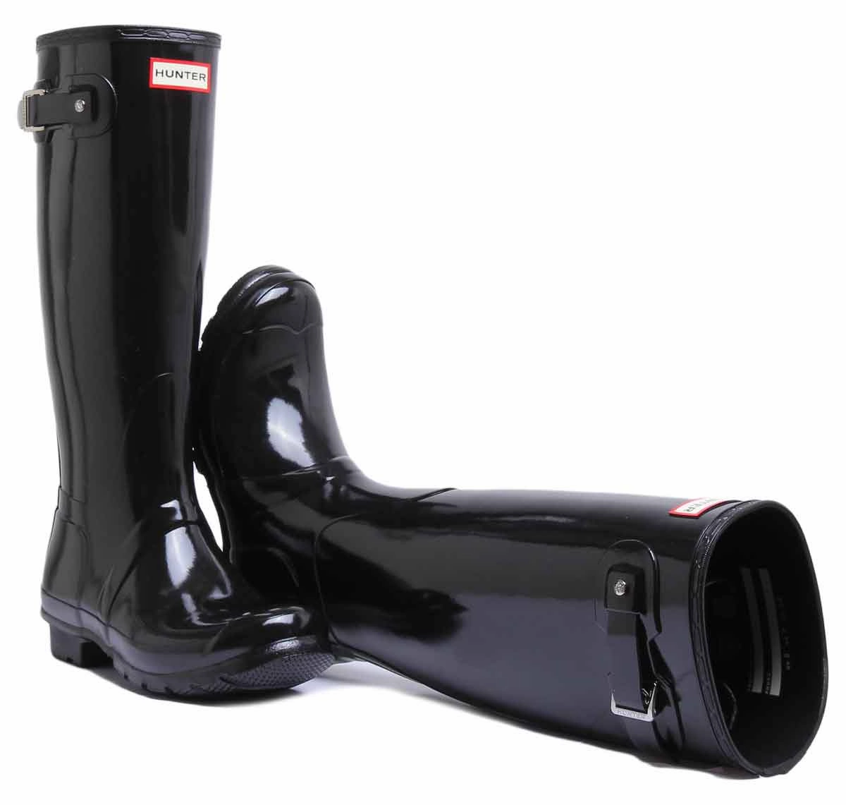 Hunter Women's Tall Gloss In Black Soft Trekker