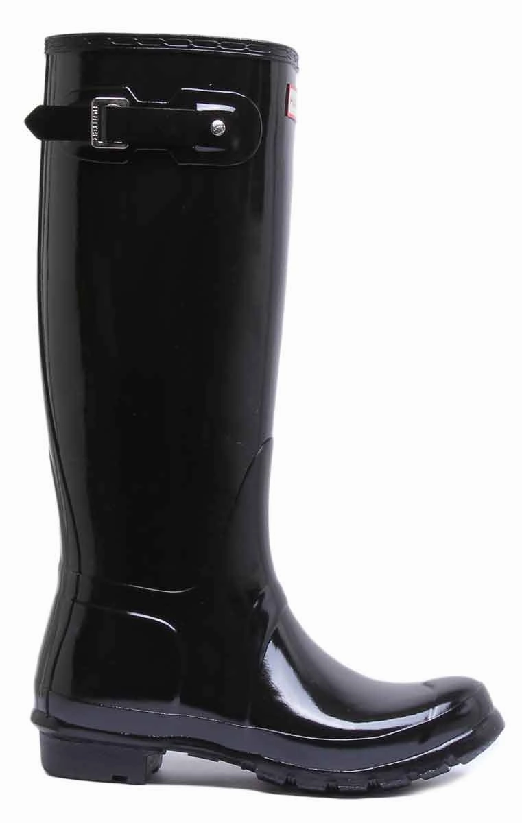 Hunter Women's Tall Gloss In Black Soft Trekker