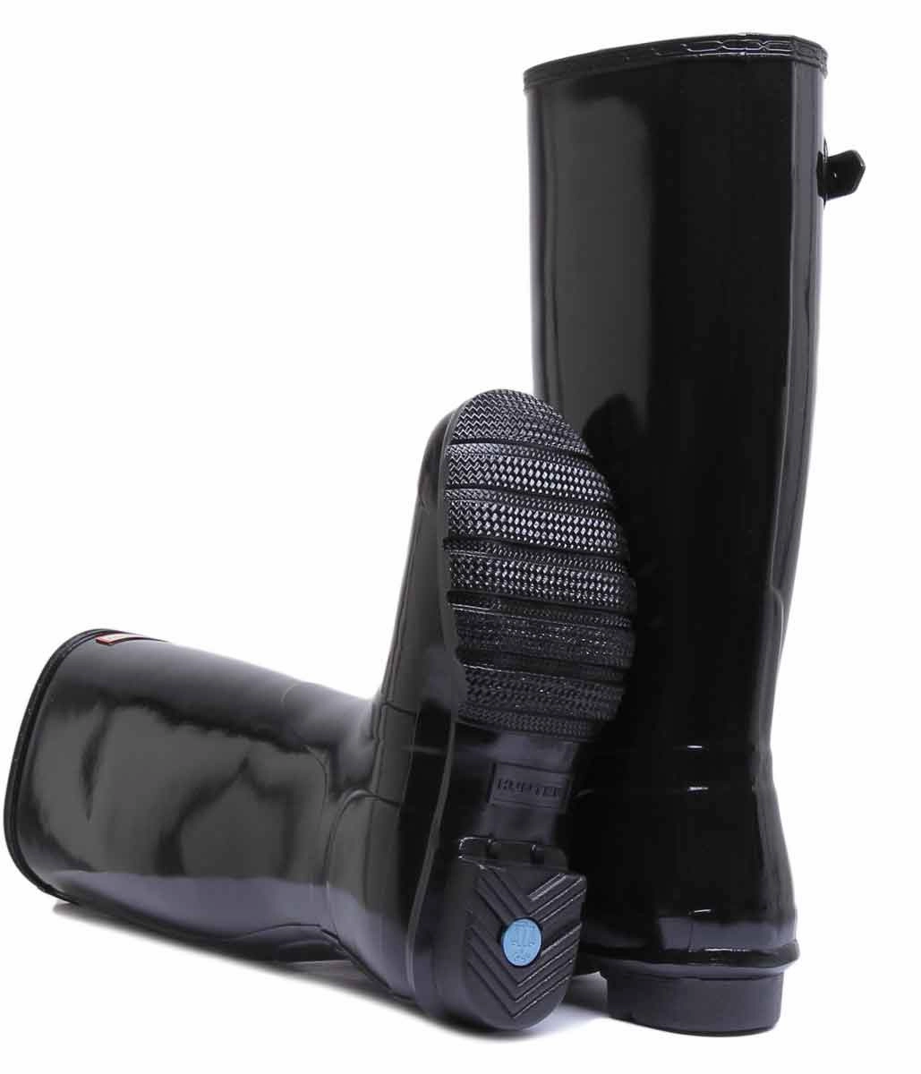 Hunter Women's Tall Gloss In Black Soft Trekker