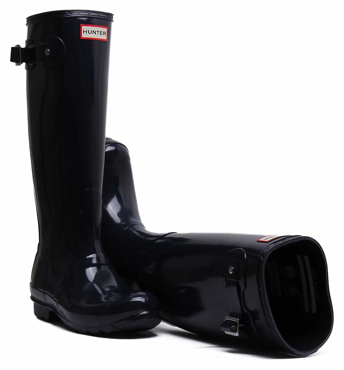 Hunter Women Tallgloss In Navy Rain Trek Max