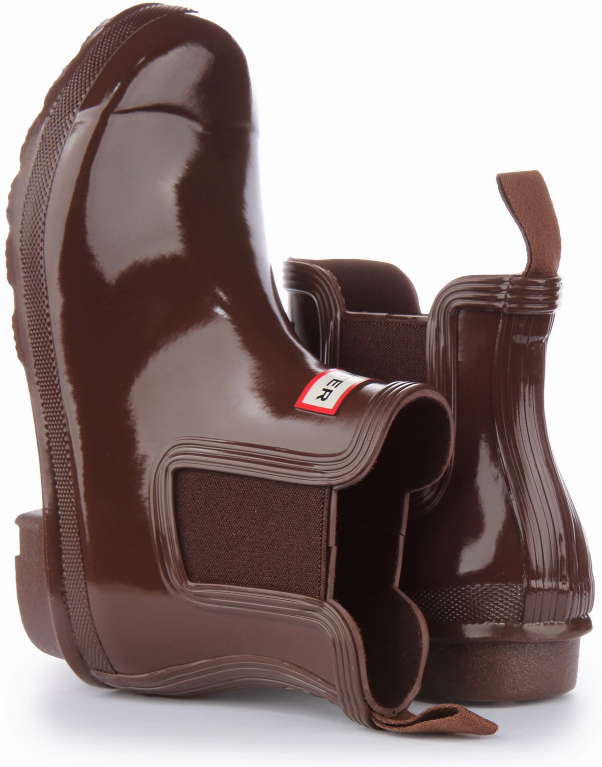 Hunter Womens Chelsea Gloss In Brown Easy Walk Flex