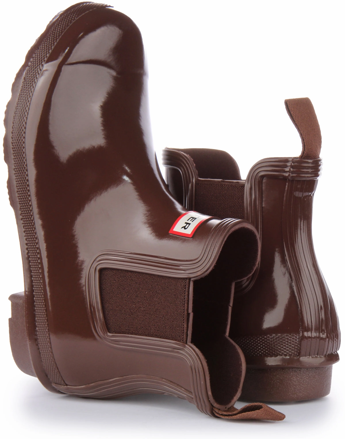 Hunter Womens Chelsea Gloss In Brown Easy Walk Flex