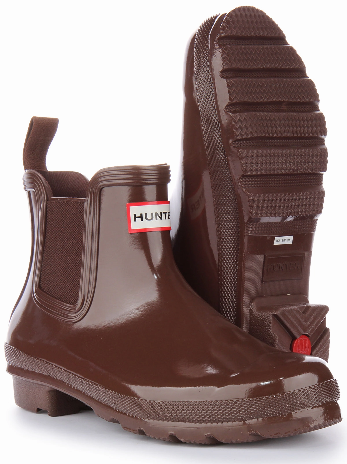 Hunter Womens Chelsea Gloss In Brown Easy Walk Flex