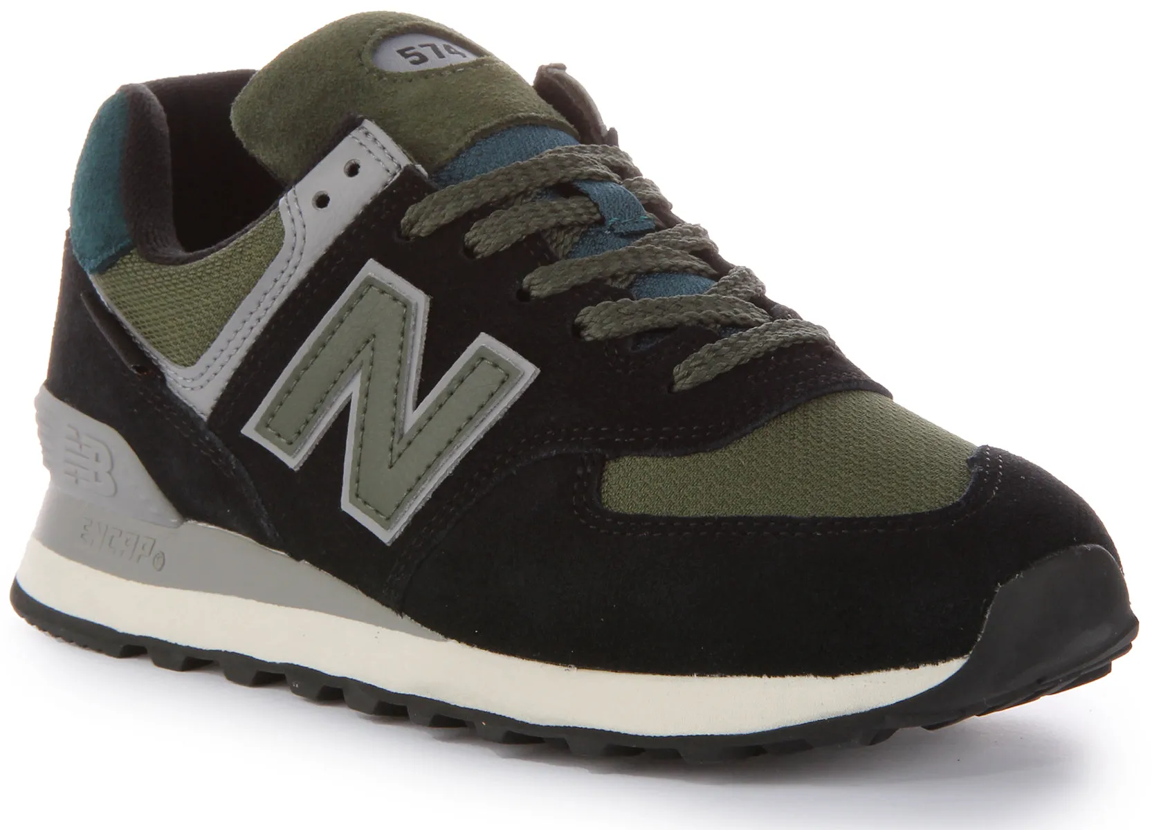 Slim Routine Shoe structure encourages proper foot positioning New Balance U574 KBG In Black Grey