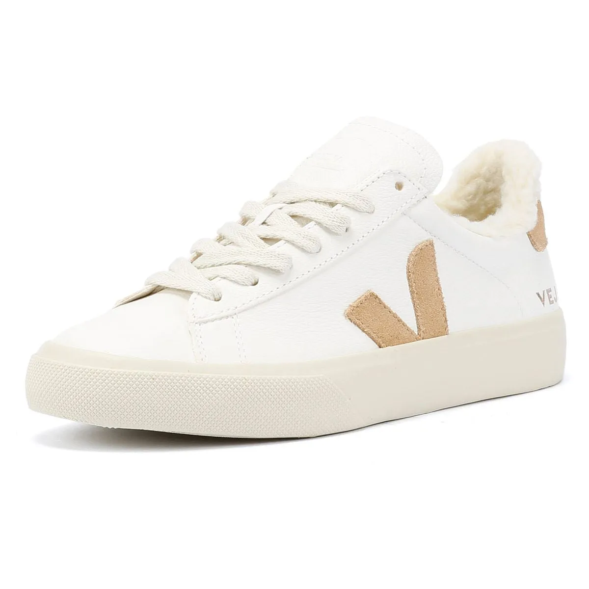Impact Flow Veja Campo Winter Leather Women's White/Tan Trainers