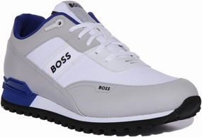 Boss Parkhour L Runner In White Grey For Men Speed Agility Seamless overlays reduce friction during repetitive motion