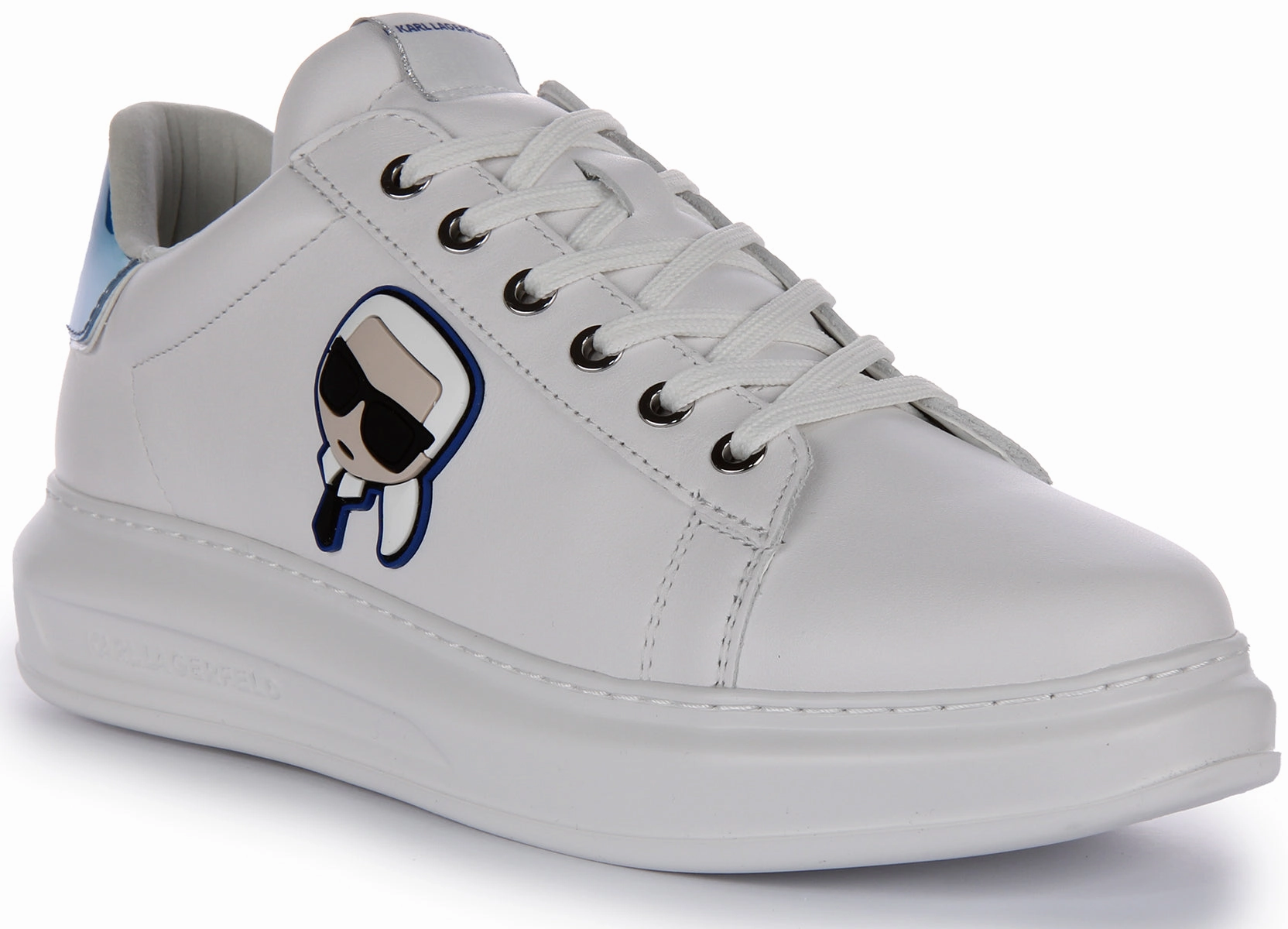 Outsole composition resists high-friction wear Quick Movement Karl Lagerfeld Kapri Iconic KC In White Blue For Men