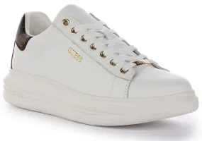 Guess Vibo 4G Trainer In White Brown For Women Multi sport Flex Comfort