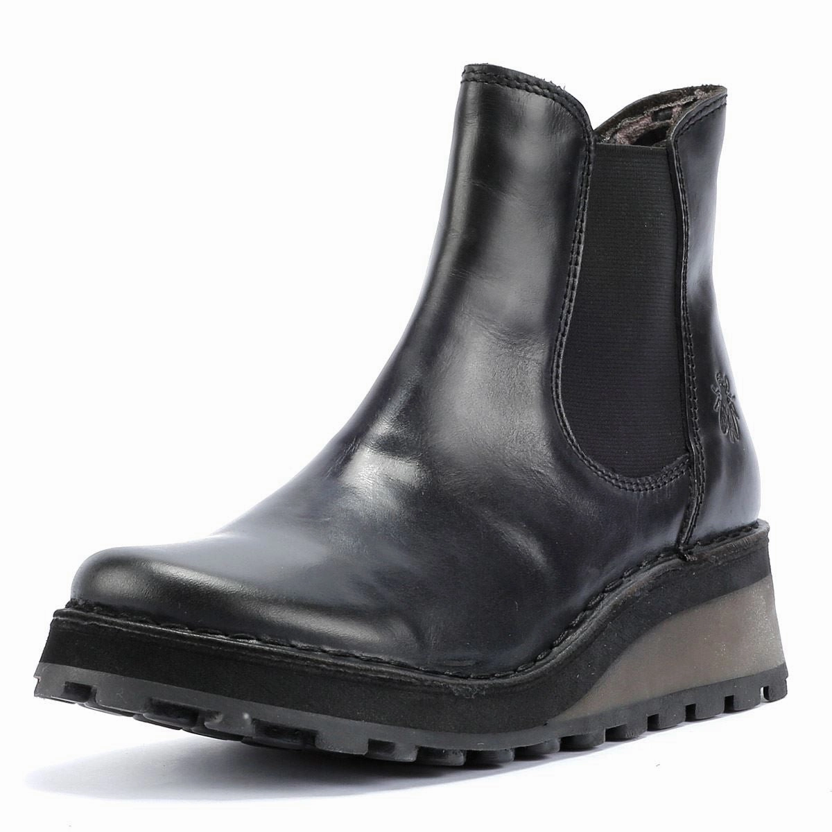 insole Fly London Huud Leather Women's Black Boots