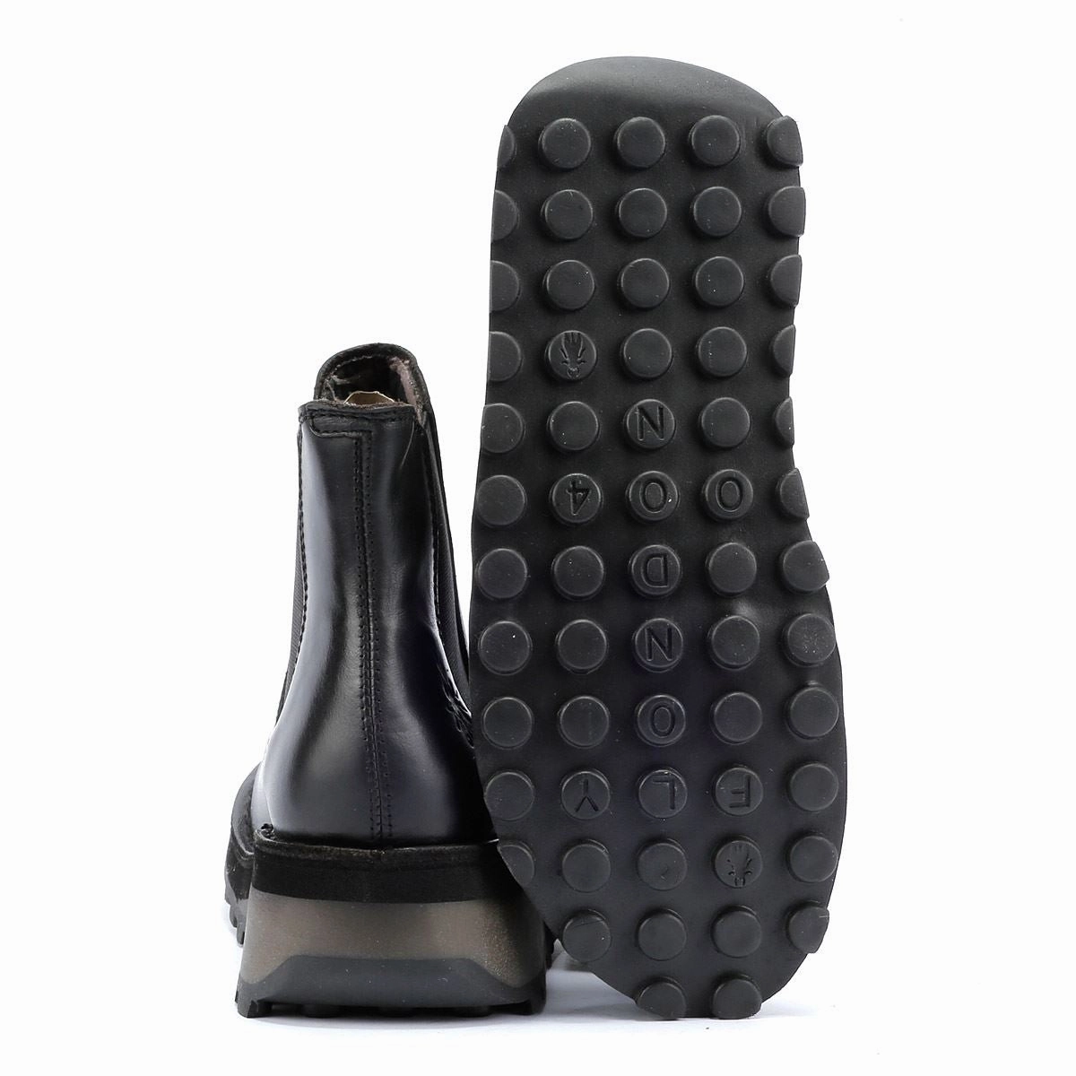 insole Fly London Huud Leather Women's Black Boots