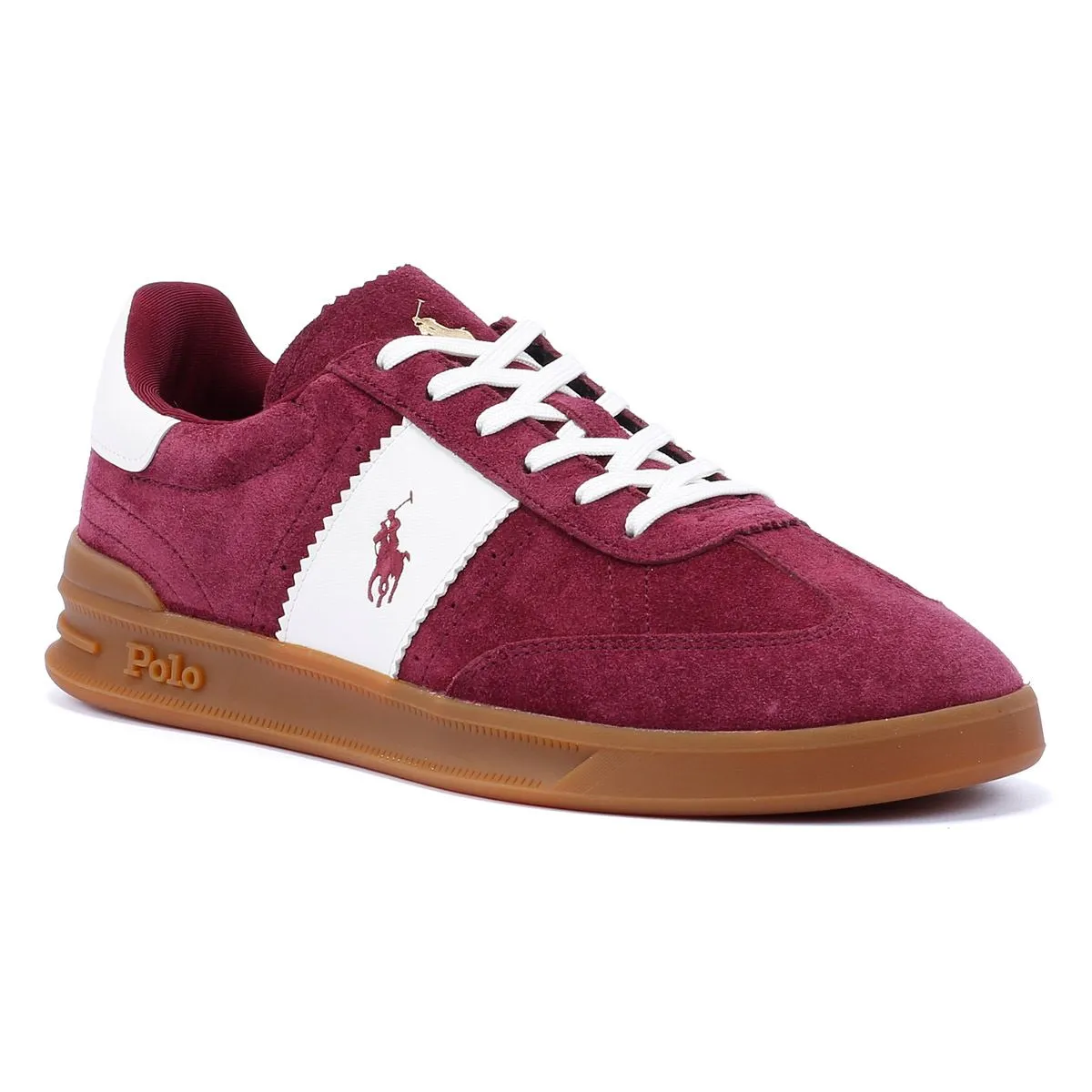 Intense Support Ralph Lauren Heritage Area Suede Men's Wine / White Trainers
