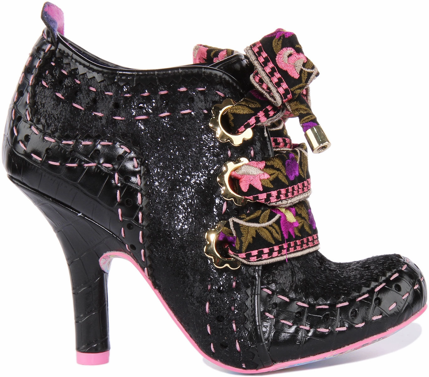 Irregular Choice Abigails Flower In Black Pink For Women Trail Fit