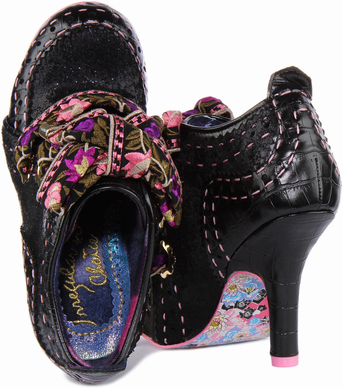 Irregular Choice Abigails Flower In Black Pink For Women Trail Fit