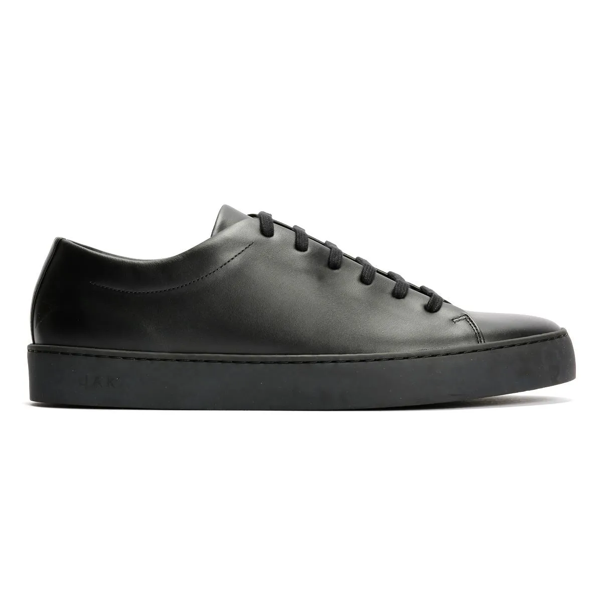 JAK Royal Leather Men's All Black Trainers Balanced Stability