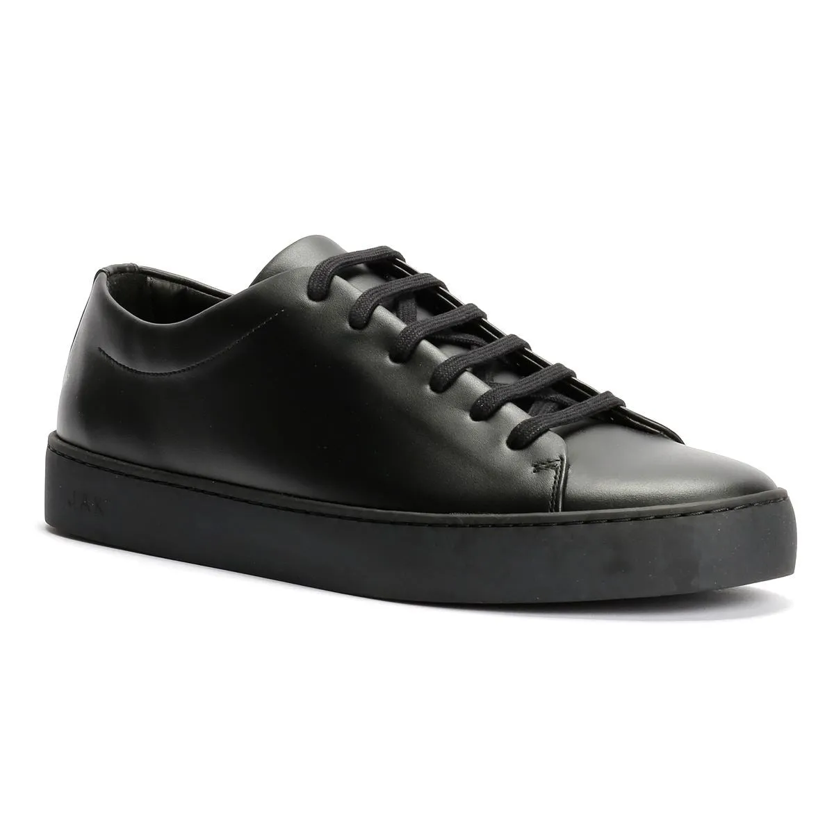 JAK Royal Leather Men's All Black Trainers Balanced Stability