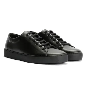 Uppers are built to stay supportive over time JAK Royal Leather Men's All Black Trainers