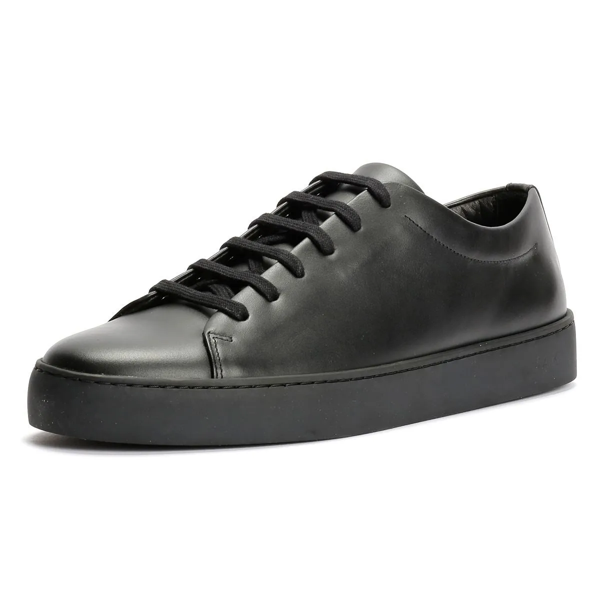 JAK Royal Leather Men's All Black Trainers Balanced Stability