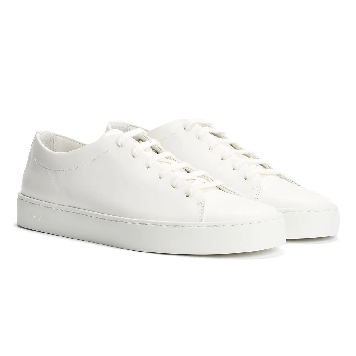 JAK Royal Leather Men's White Trainers Stretch Comfort