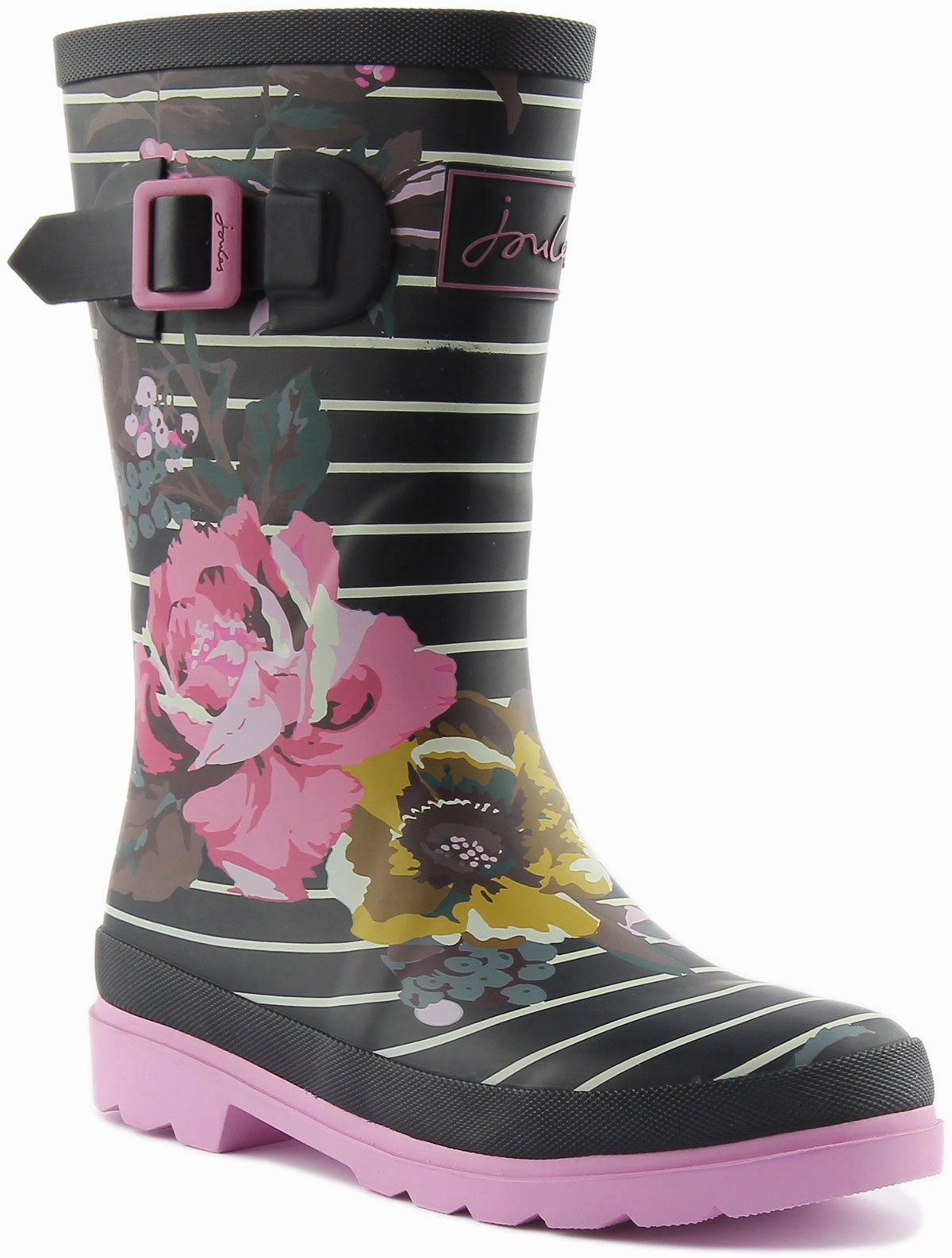 Slip Resistant Winter Proof Boots Joules Junior Roll Up In Navy White For Kids