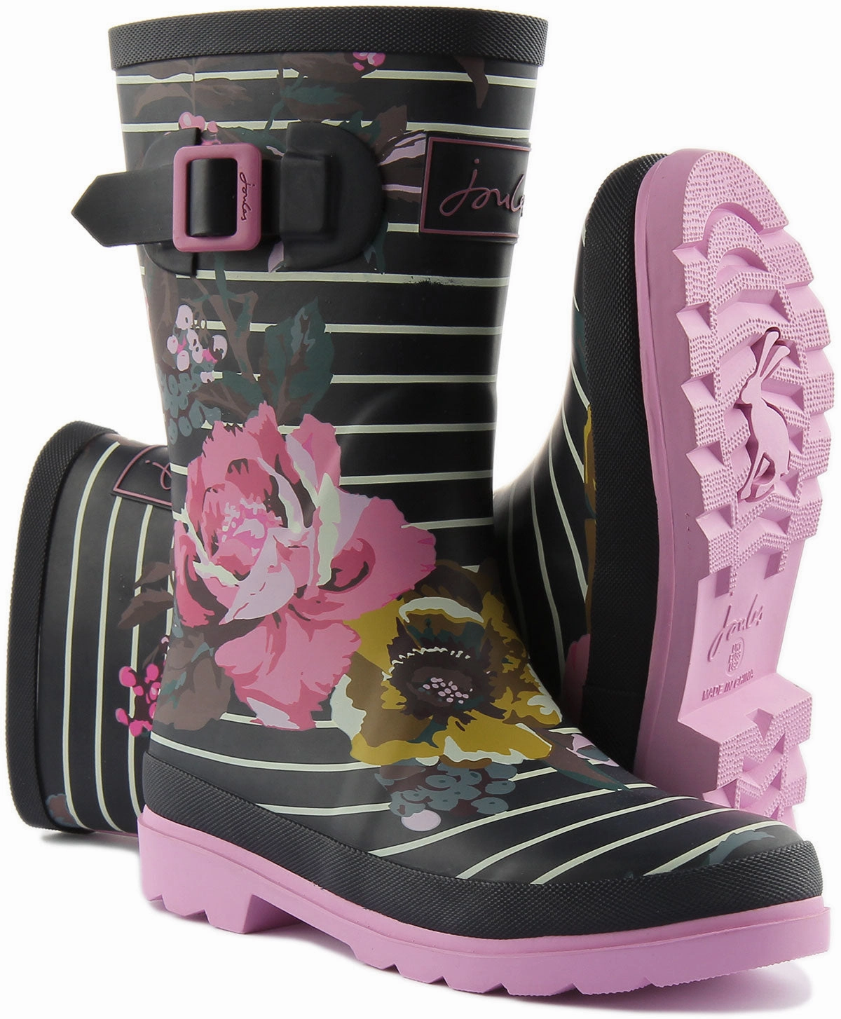 Joules Junior Roll Up In Navy White For Kids Grip Walk Pro