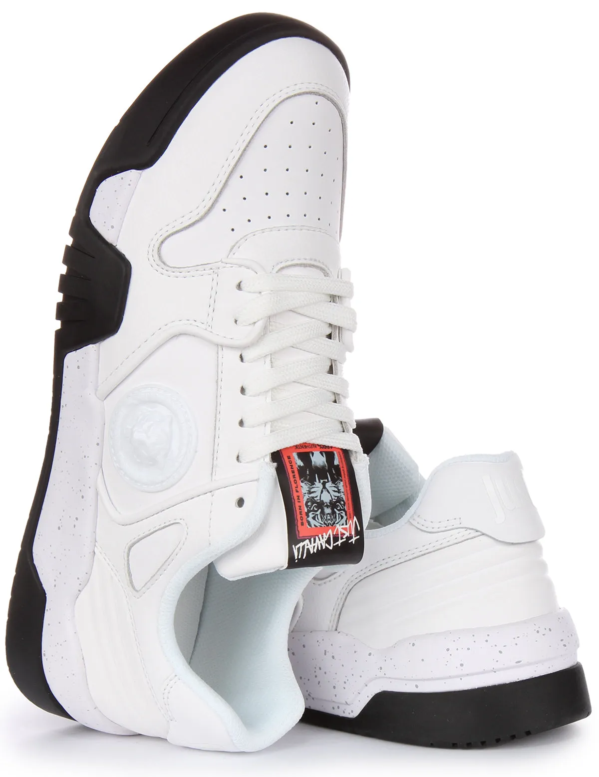 Just Cavalli Fondo Style In White Black For Men Fast Fit