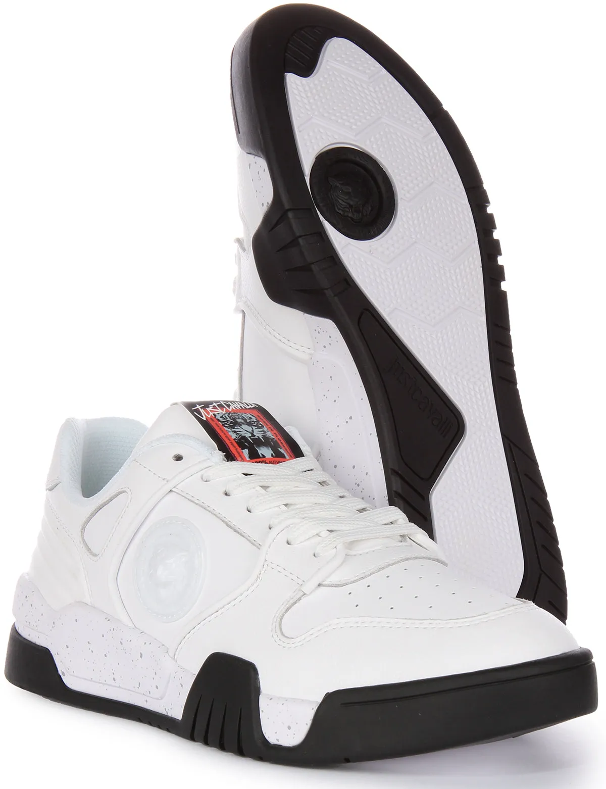 Just Cavalli Fondo Style In White Black For Men Fast Fit