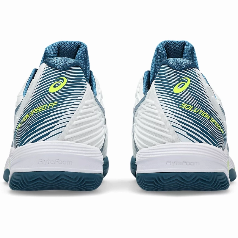 Just Right Asics Solution Speed FF 2 White/Restful Teal  Clay Mens Tennis Shoes