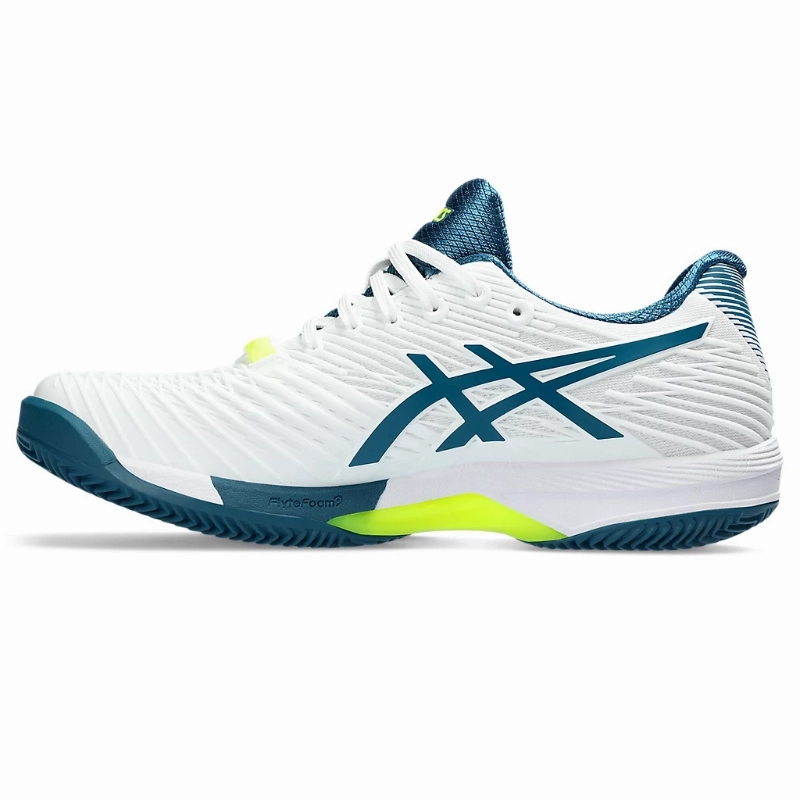 Just Right Asics Solution Speed FF 2 White/Restful Teal  Clay Mens Tennis Shoes