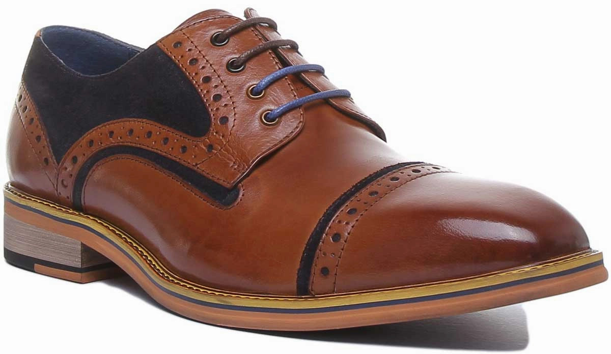 Classic Everyday Wear Justin Reece England Dennis In Brown Blue