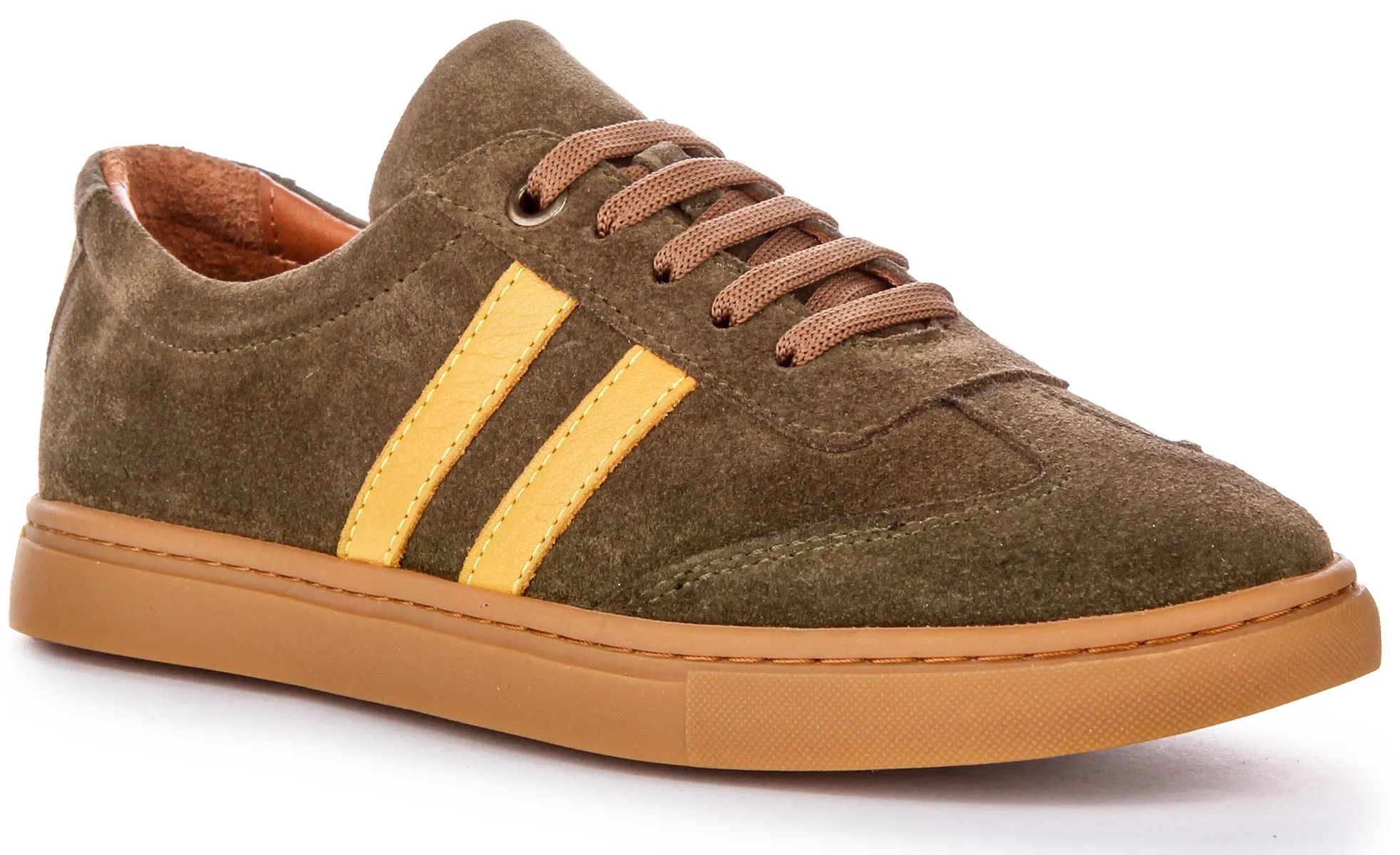 Justinreess England Sadie In Khaki Yellow For Women Secure lacing holds foot in place without constriction