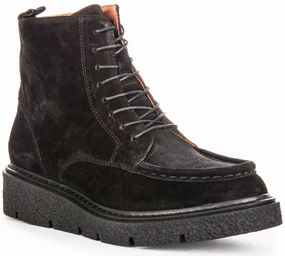 Justinreess England Alani In Black Suede For Women Weather Tough All Season Performance