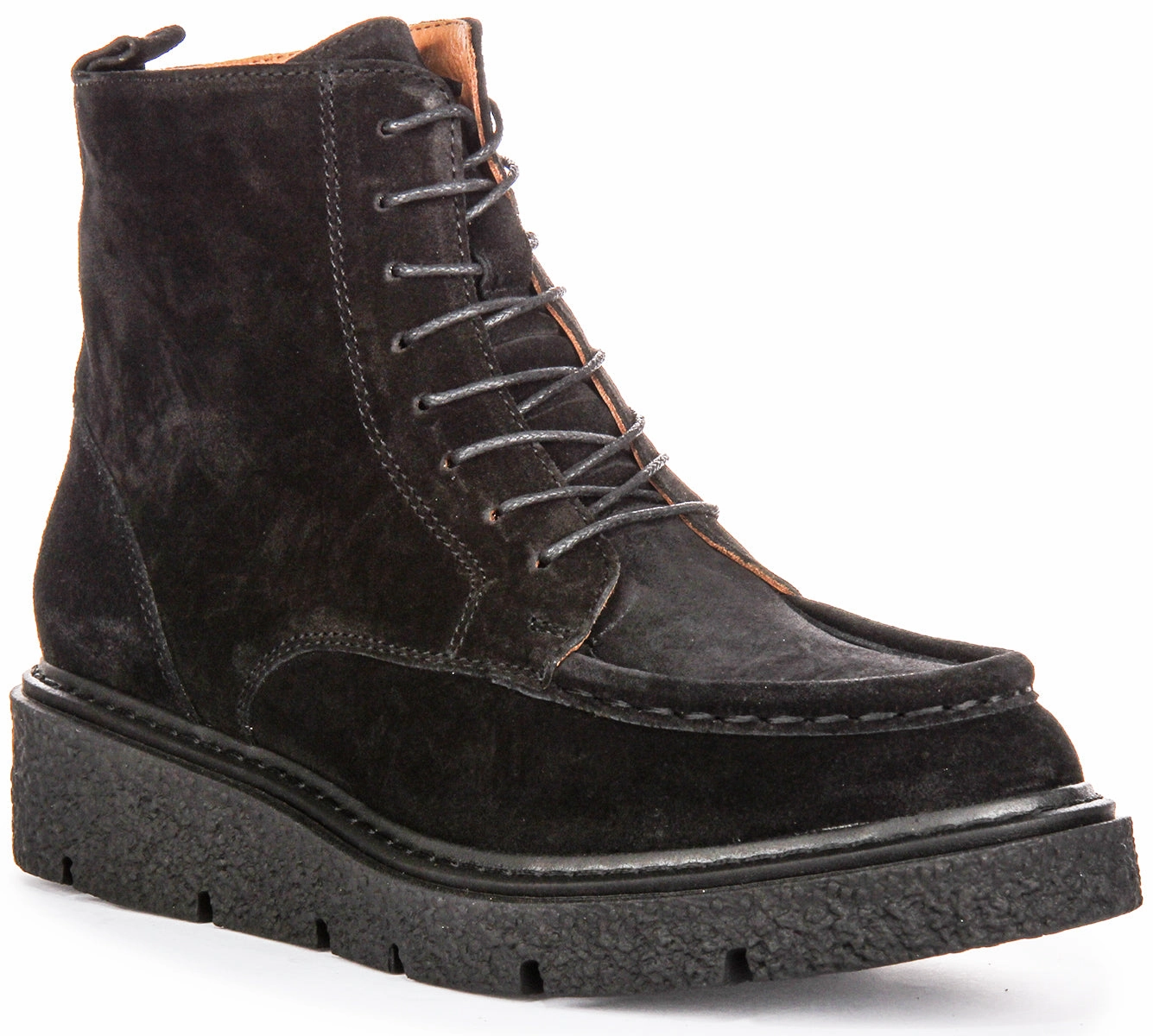 Justinreess England Alani In Black Suede For Women Weather Tough All Season Performance