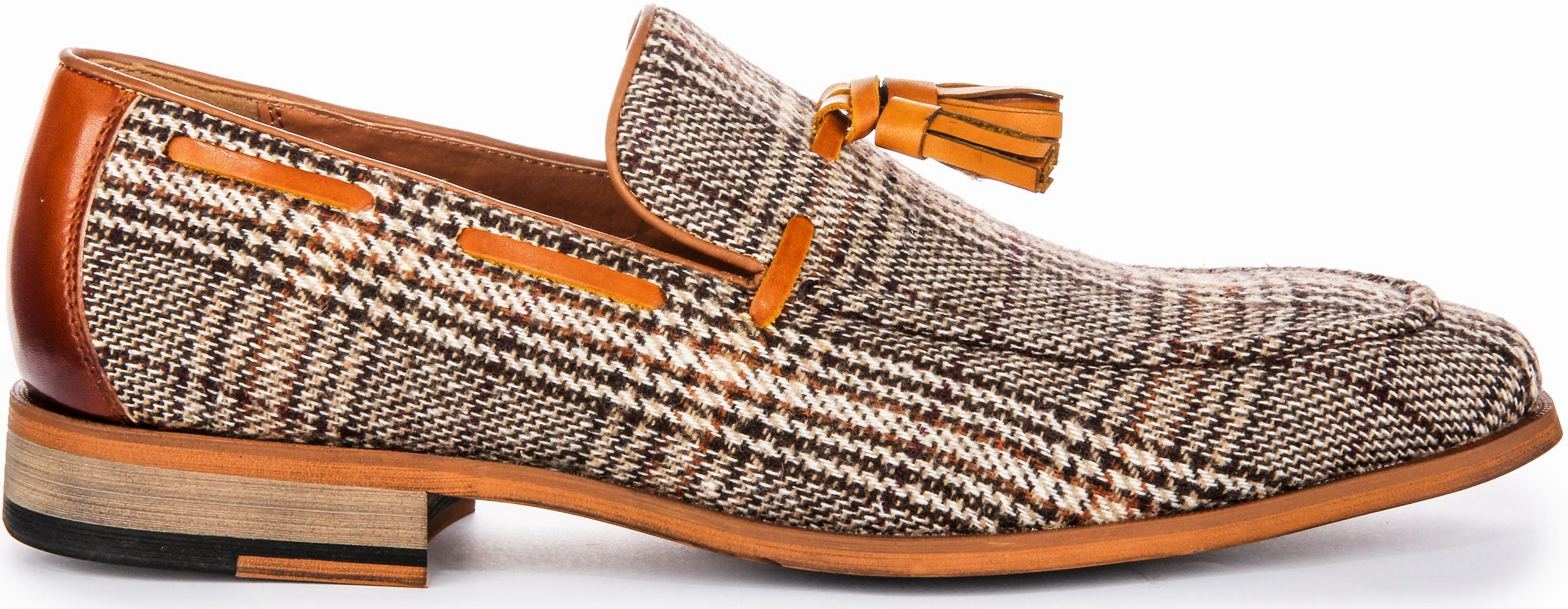 Justinreess England Albie Fabric In Brown Beige For Men Urban Wear