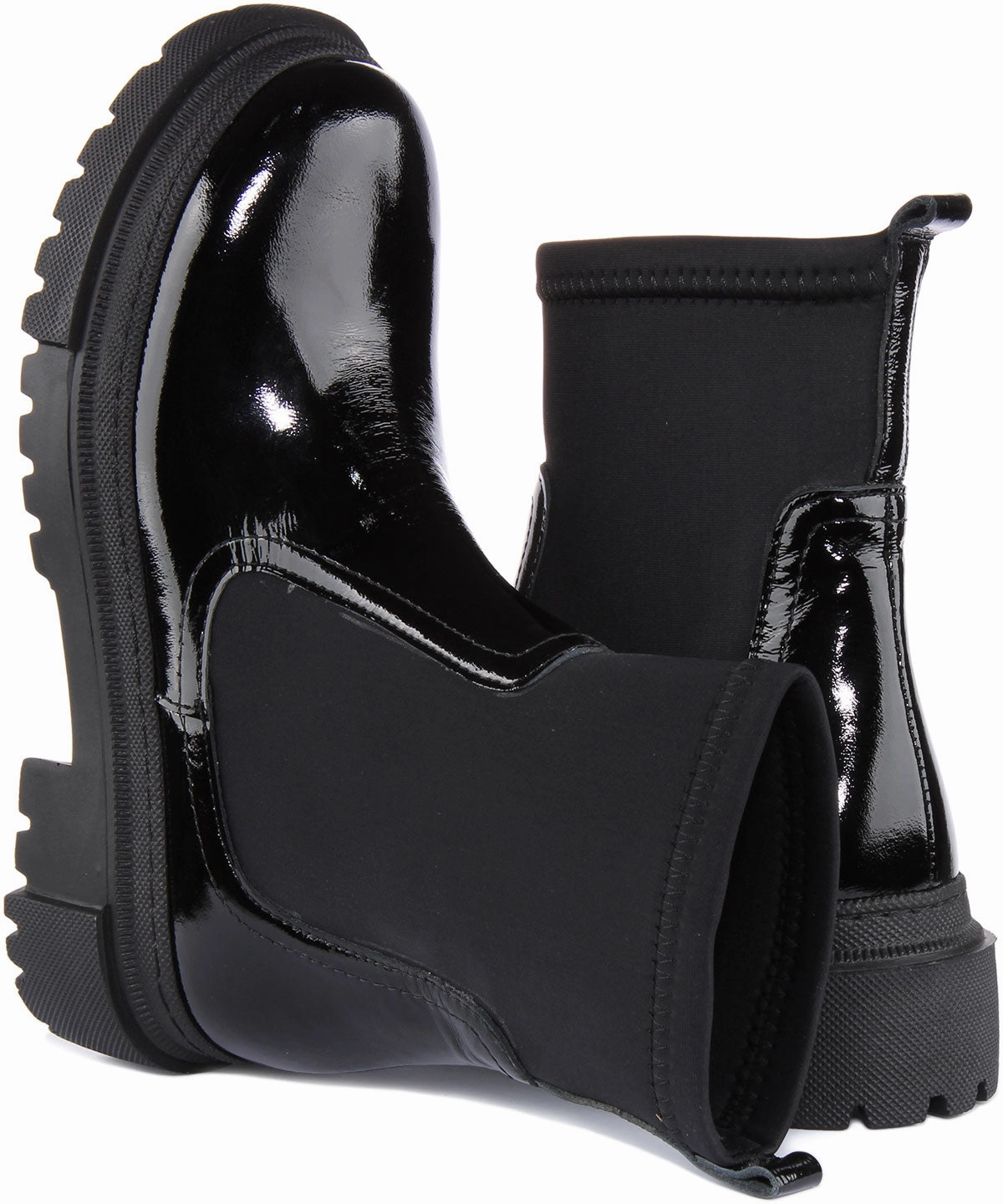 Justinreess England Claudia In Black Patent For Women Trail Control Gear Boots